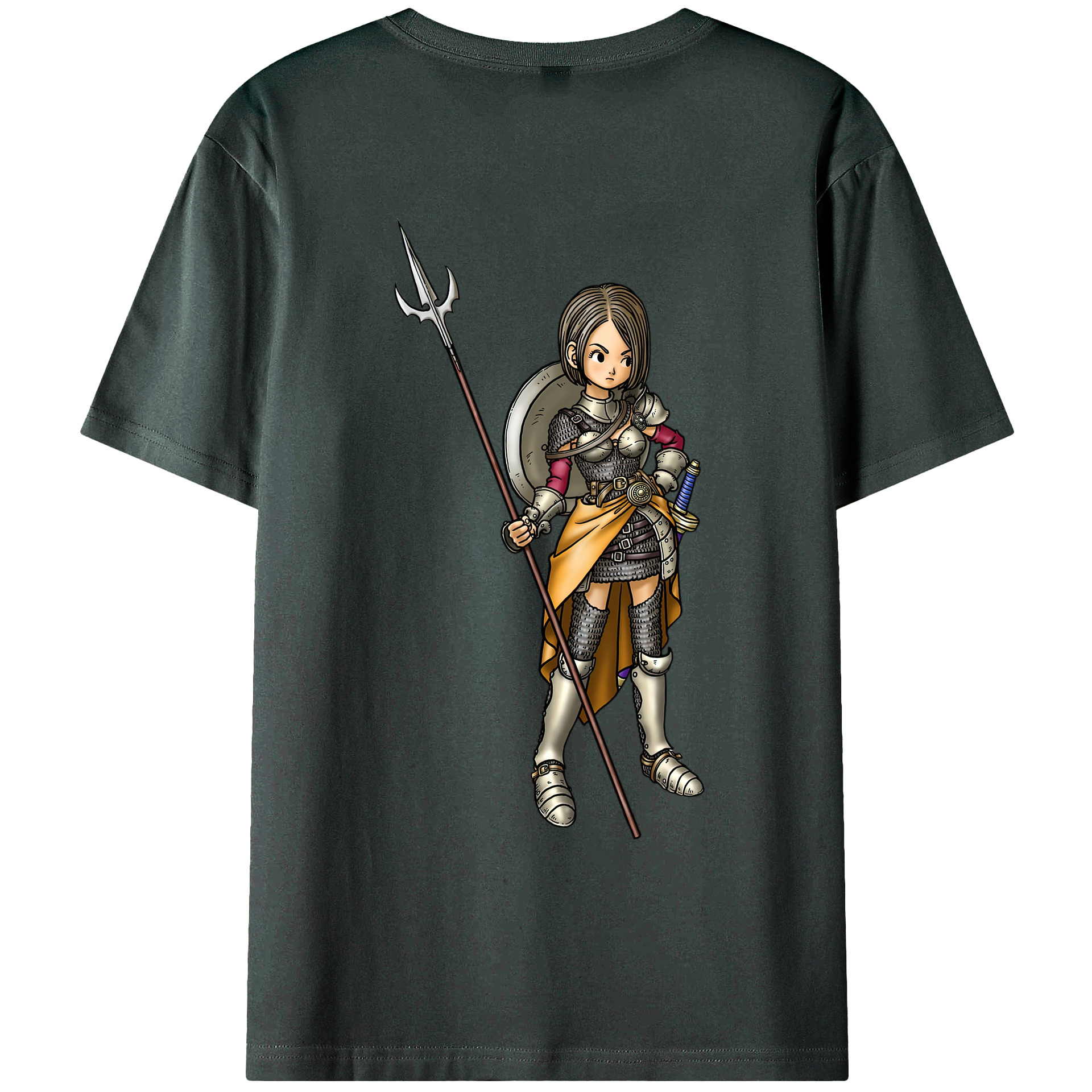 （画像用） ドラゴンクエスト Doragon Kuesuto Dragon Quest 綿100％ メンズ半袖Tシャツ（バックプリント） 通気性